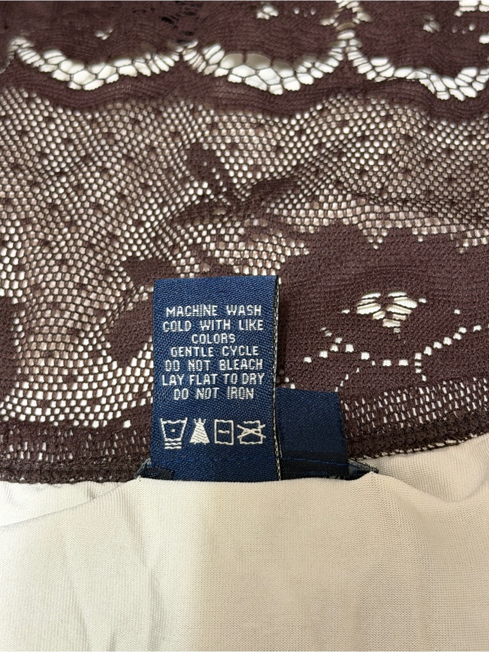 Max Edition Lace Skirt – Women’s XL – Brown Floral Lace Overlay Y2K - Picture 6 of 7
